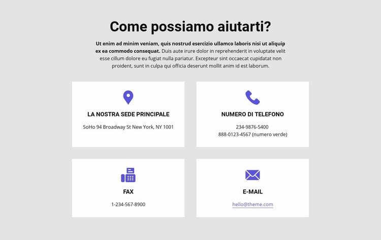 Come possiamo aiutarti Modello HTML5