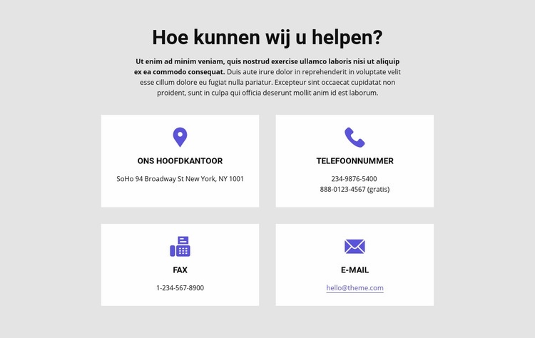 Hoe kunnen wij u helpen Website ontwerp