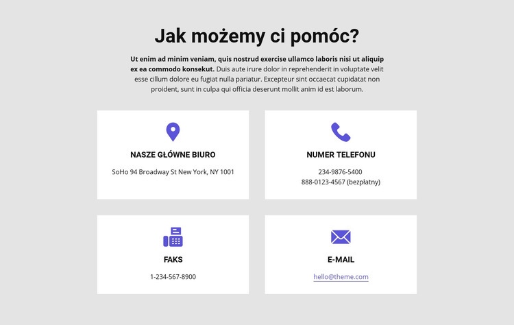 Jak możemy ci pomóc Szablony do tworzenia witryn internetowych