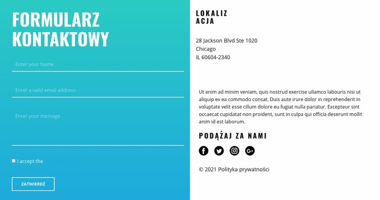 Kontakty grup biznesowych Projekt strony internetowej