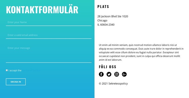 Affärsgruppskontakter HTML-mall