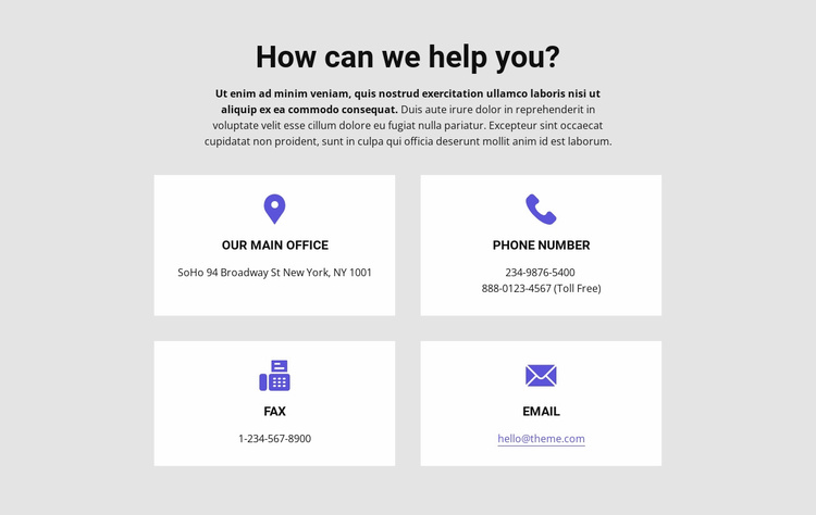 How can we help you Website Template