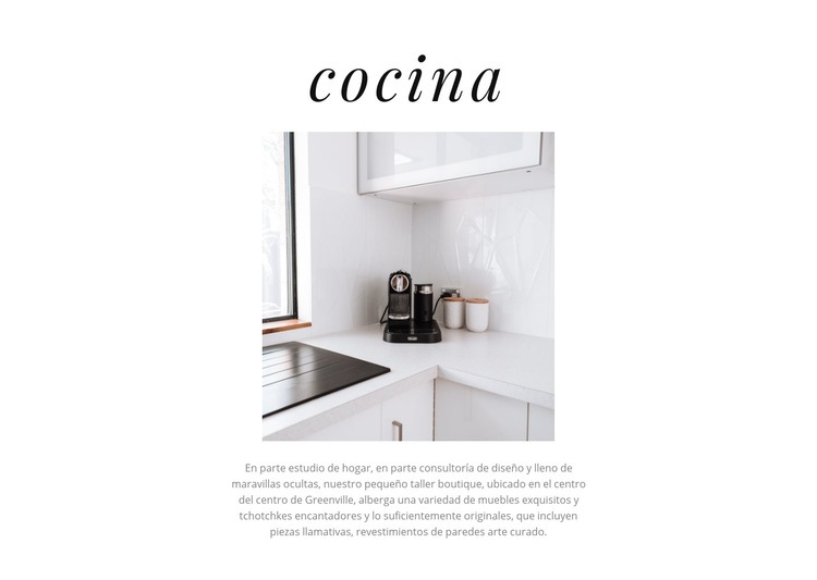 Diseño de cocina Maqueta de sitio web
