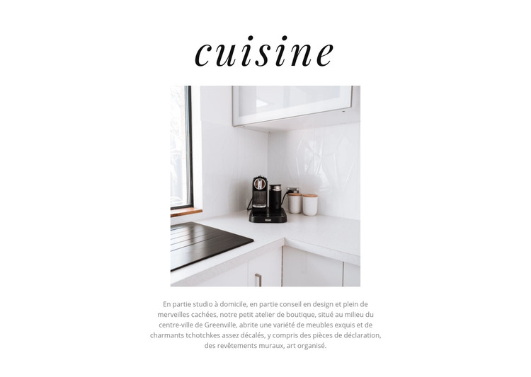 Conception de cuisine Modèle HTML