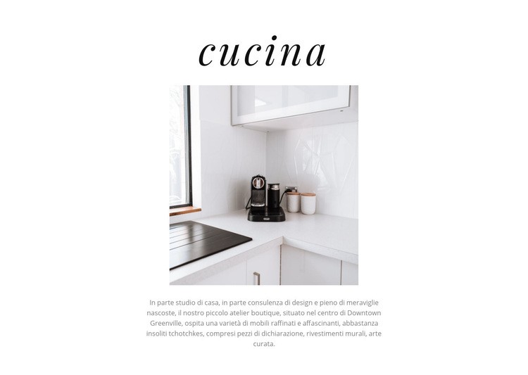 Design della cucina Un modello di pagina