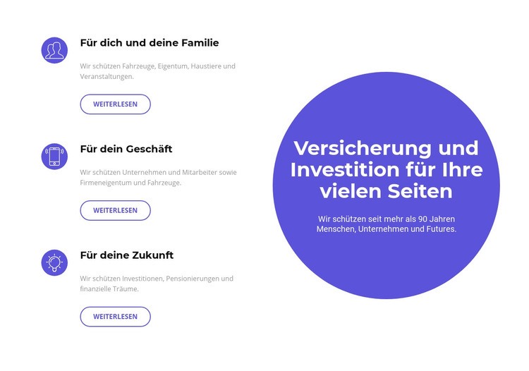 In die Zukunft investieren HTML Website Builder