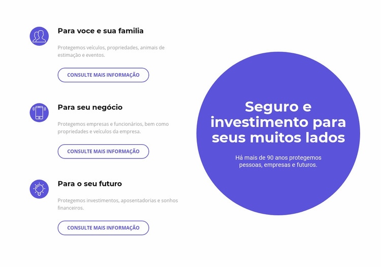 Investir no futuro Maquete do site