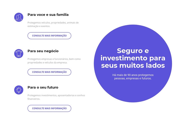 Investir no futuro Landing Page