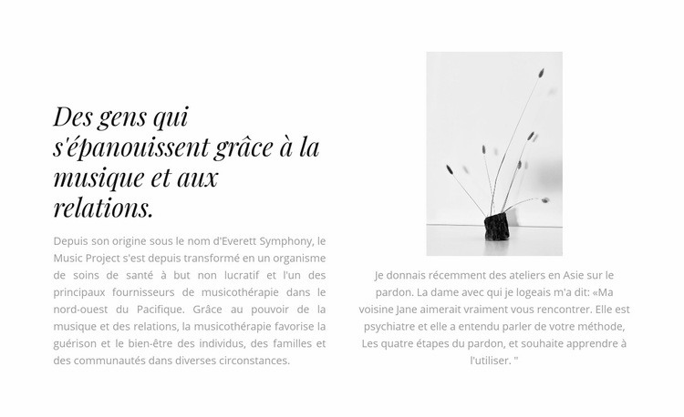 Deux textes et une photographie Conception de site Web