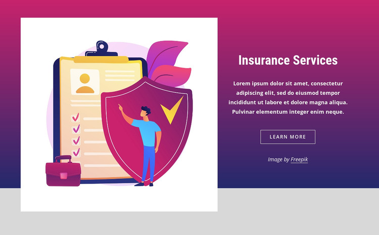 Popular insurance products Web Design