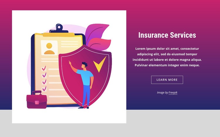 Popular insurance products Web Page Design