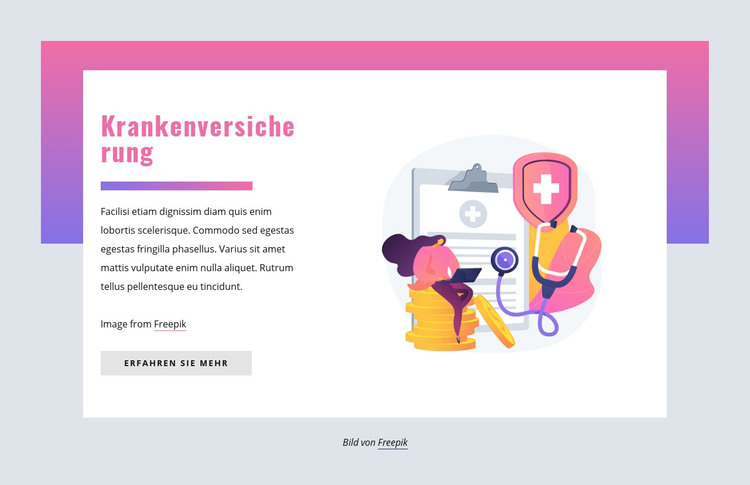 Krankenversicherung HTML-Vorlage