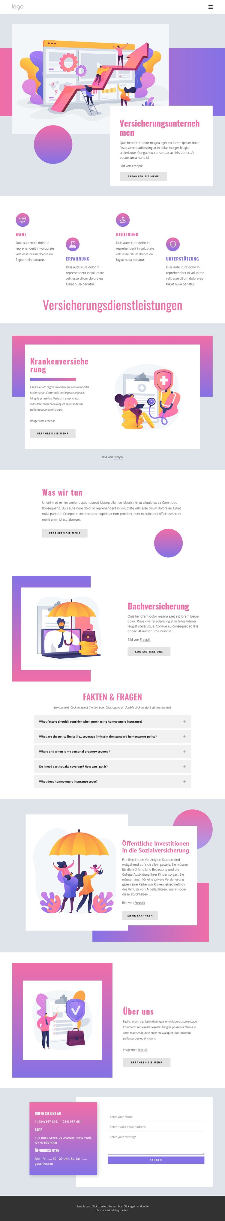 Ihr Berater für alle Geschäftsrisiken Landing Page