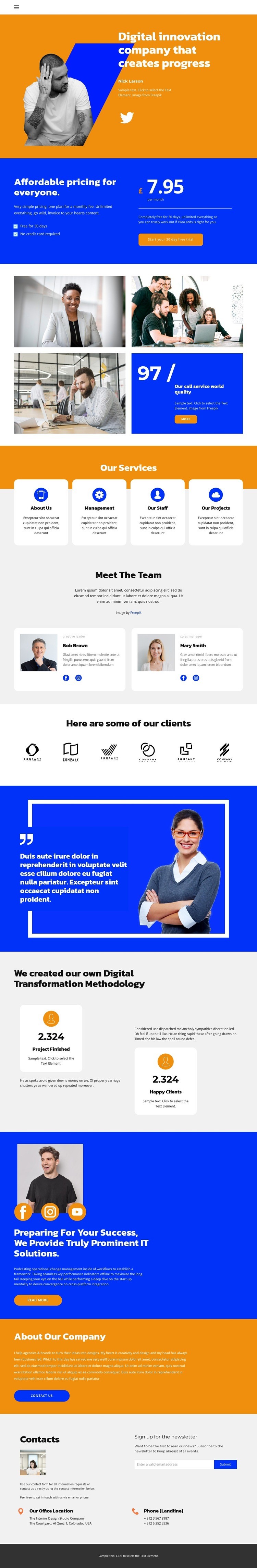 Work together for success Homepage Design