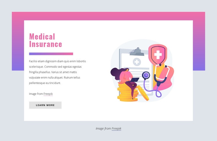 Egészségügyi biztosítás Html Weboldal készítő