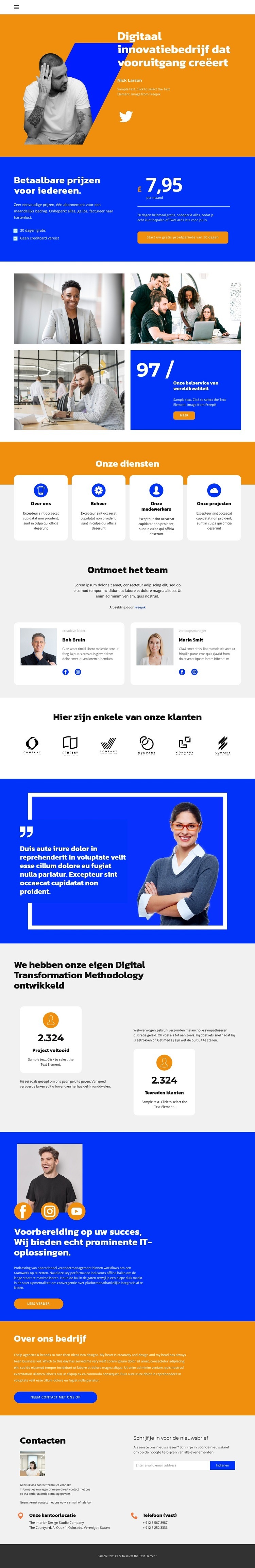 Werk samen voor succes Website ontwerp