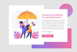 Design De Página HTML Para Investimentos Públicos Em Seguridade Social