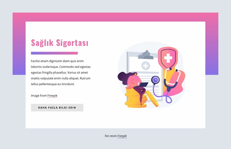 Sağlık Sigortası Web sitesi tasarımı