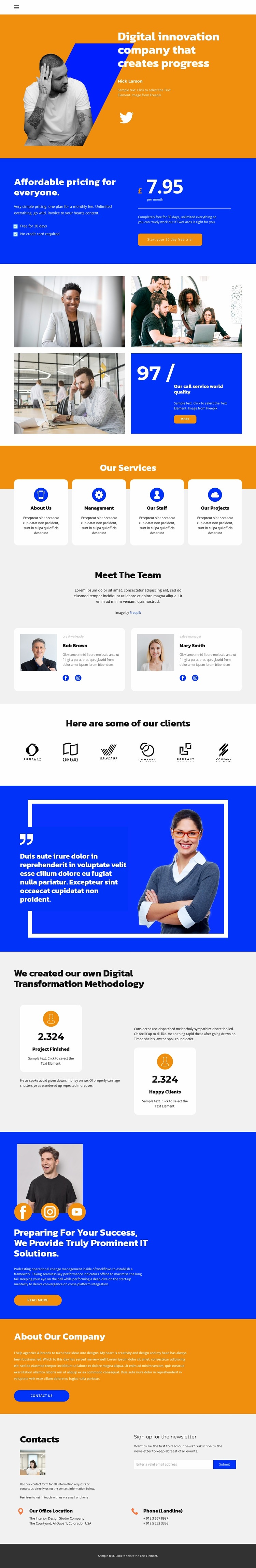 Work together for success Website Mockup