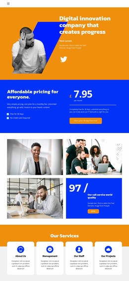 Work Together For Success - Functionality Landing Page