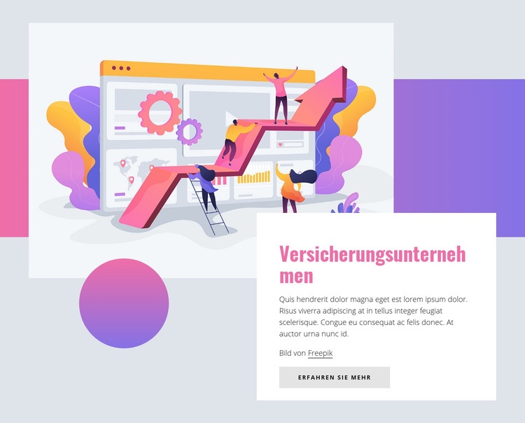 Versicherungsunternehmen Landing Page