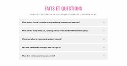 Questions D'Assurance Courantes – Page De Destination HTML5