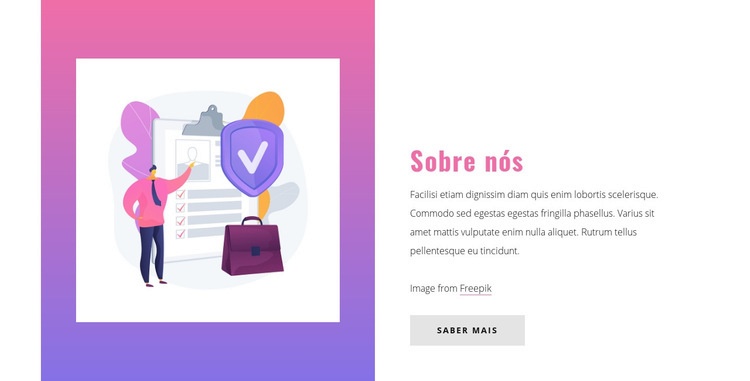 Sobre a seguradora Construtor de sites HTML