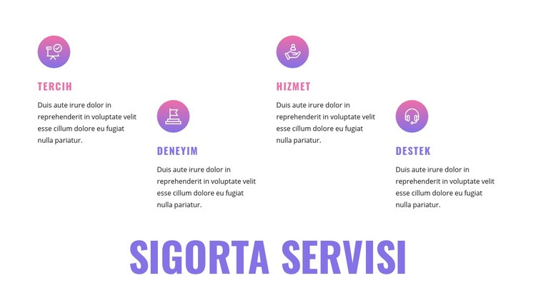 Sigorta Servisi Web Sitesi Mockup'ı