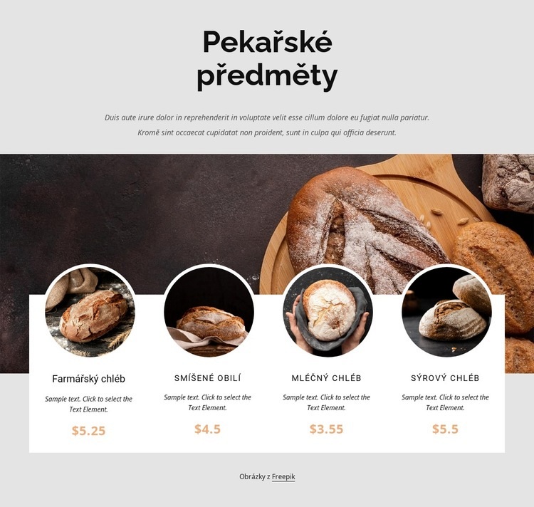 Naše každodenní pekárna chleba Šablona HTML