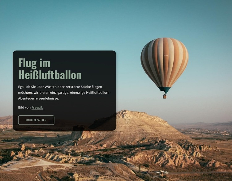 Flug im Heißluftballon Joomla Vorlage