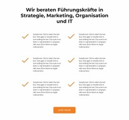 Überprüfen Sie Symbole Und Texte Organisation Website