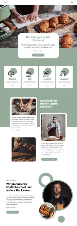 Die Handgemachte Bäckerei – Gebrauchsfertiges Website-Modell