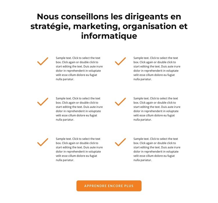 Vérifier les icônes et les textes Conception de site Web