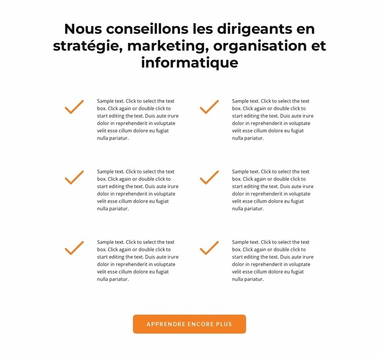 Vérifier les icônes et les textes Créateur de site Web HTML