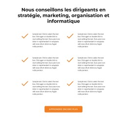 Vérifier Les Icônes Et Les Textes Modèle De Site Web HTML CSS