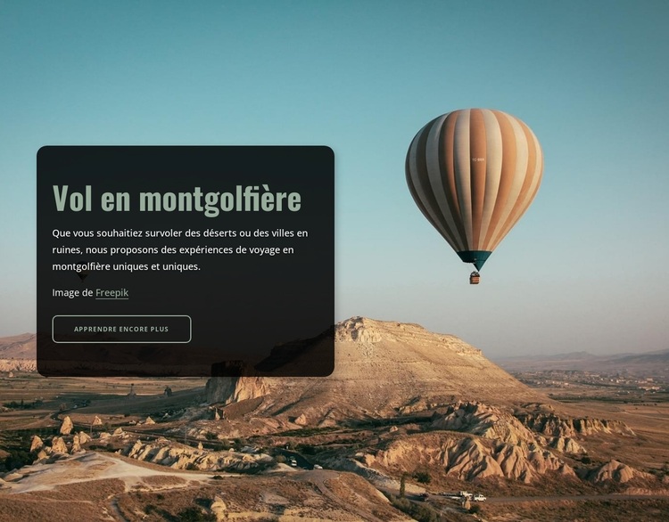 Vol en montgolfière Thème WordPress