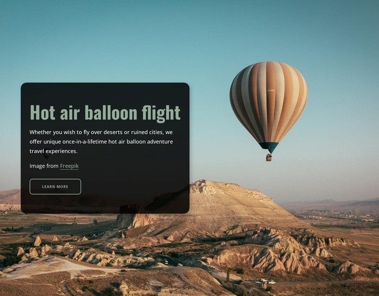 Hot air balloon flight Homepage Design
