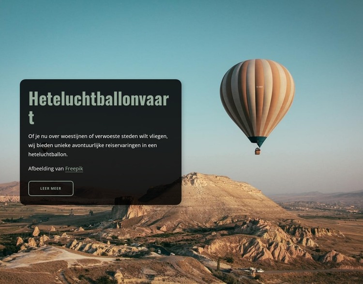 Heteluchtballonvlucht HTML-sjabloon