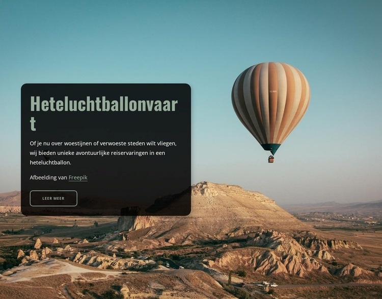 Heteluchtballonvlucht HTML5-sjabloon