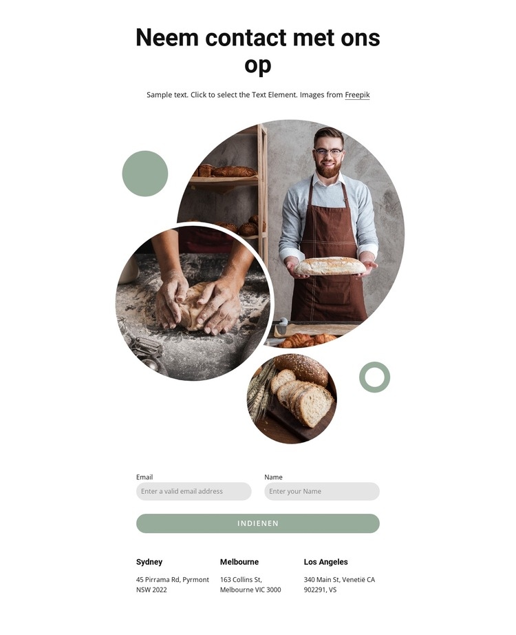 Bezoek onze winkels Website mockup