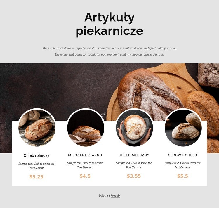 Nasza codzienna piekarnia Kreator witryn internetowych HTML