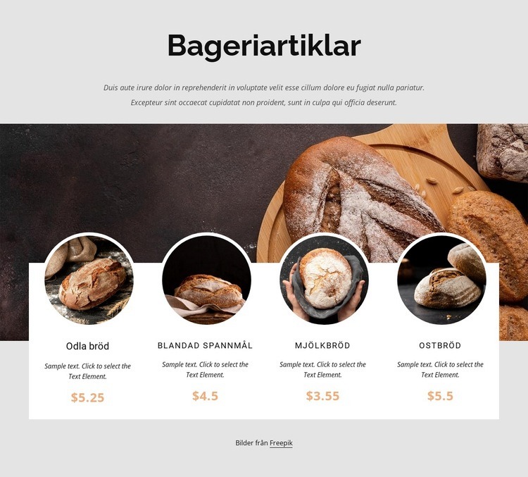 Vårt dagliga brödbageri CSS -mall