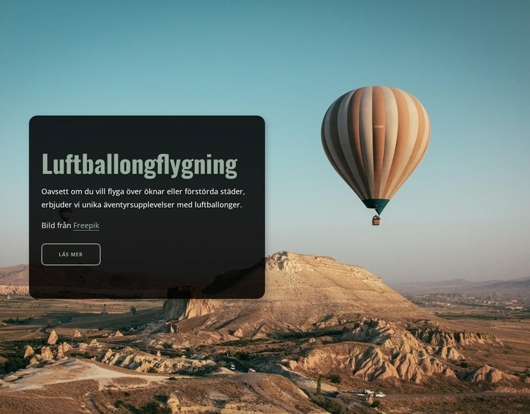 Luftballongflygning Hemsidedesign