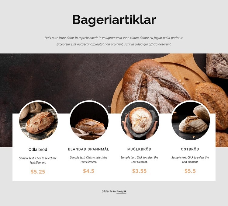 Vårt dagliga brödbageri HTML-mall