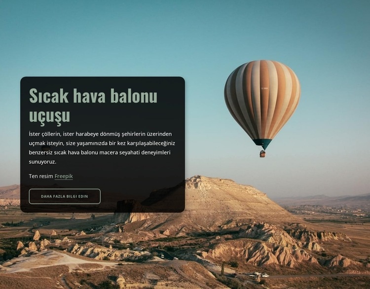Sıcak hava balonu uçuşu HTML5 Şablonu