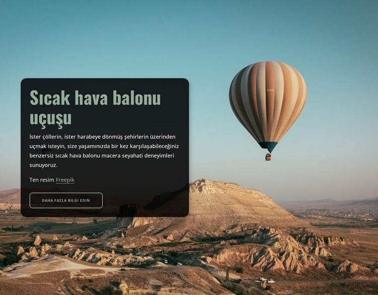 Sıcak hava balonu uçuşu Web sitesi tasarımı
