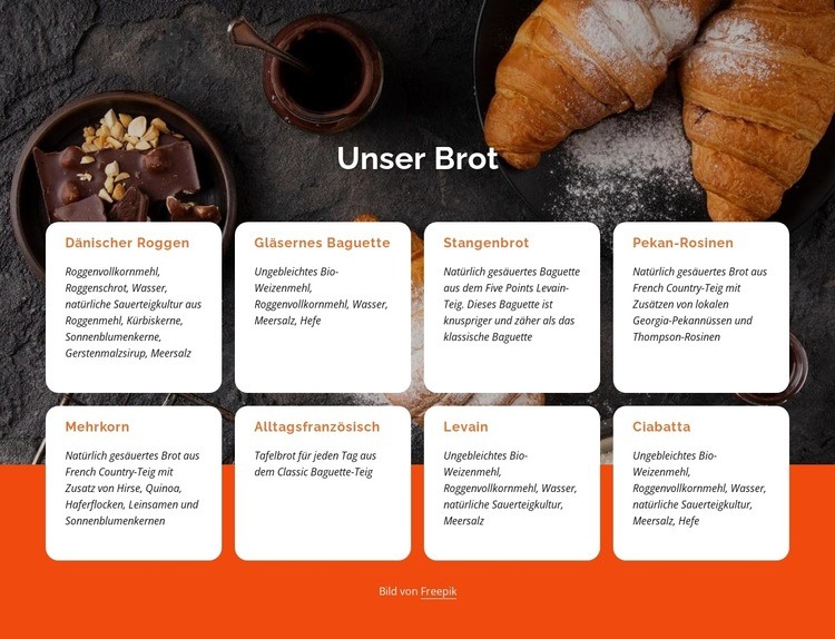 Gutes Brot zu backen ist eine Kunst HTML Website Builder