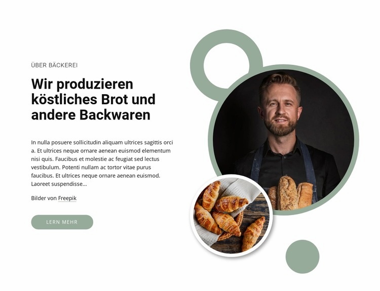 Organische köstliche Brote Landing Page