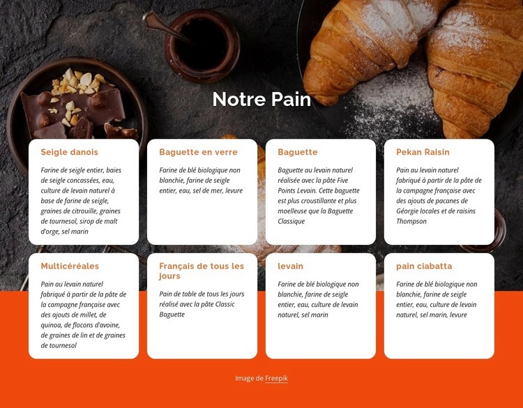 Faire du bon pain est un art Créateur de site Web HTML