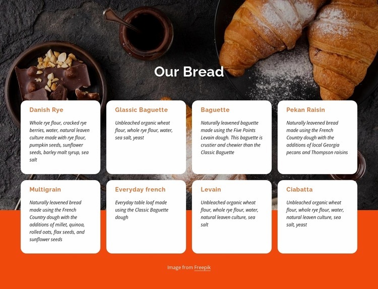 Baking good bread is an art Homepage Design